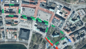 Studentkortegens väg. Karta.