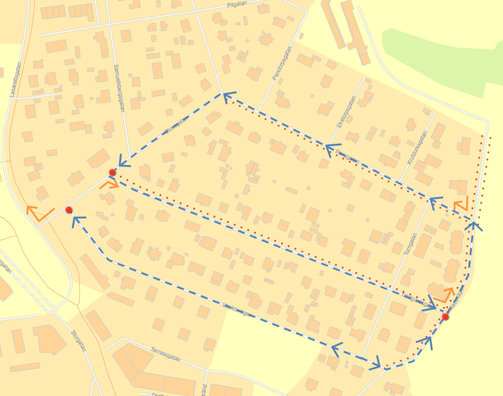 Karta som visar tillfälliga trafikändringar under Allhelgona 2026.