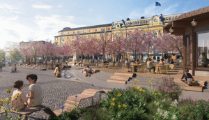 isionsbild för ombyggnationen av Stora torget