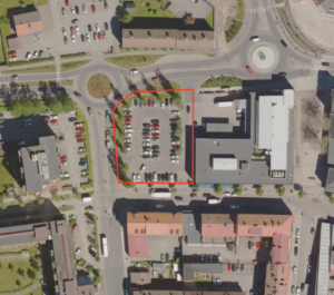 Flygfoto på detaljplaneområdet.