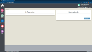 Skärmklipp från systemet interbook go, startvy med panelerna Information och Meddelande.