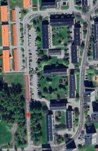 Karta som visar avstängt område.