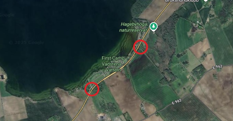 Karta som visar placering av vattenkärrorna.